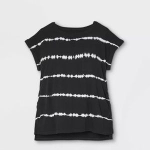 Isabel Maternity Women’s Tie-Dye Short Sleeve Maternity T-Shirt Top Black | S